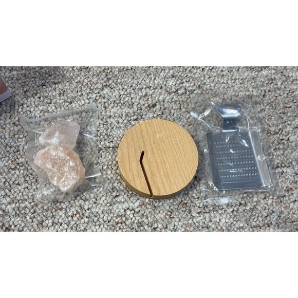New Salted Himalayan Pink Salt Kit Grater Stand Salt - Picture 2 of 6